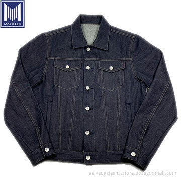 17oz 100% Cotton Selvedge Raw Denim Jacket Men